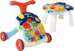 Andador interactivo de empuje 3 en 1 con mesa desmontable y panel musical