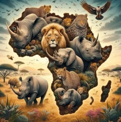 Pintura con diamantes África 30 × 40 cm