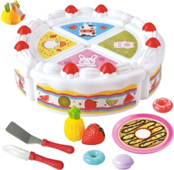 Woopie tarta de cumpleaños con fruta y dulces para cortar