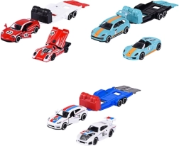 Majorette Porsche con remolque 1:64 – set de modelos metálicos
