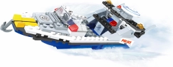 Set de construcción compatible BLOXO barco de policía, 195 piezas