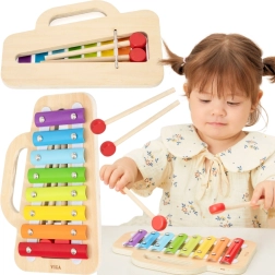 Xilófono de madera para niños con teclas arcoíris VIGA