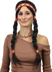 Peluca india Ribana con trenzas para adultos