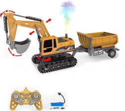 Excavadora RC 4 en 1 con remolque de control remoto 45 cm