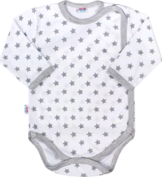 Body para bebé de apertura completa New Baby Classic II gris con estrellitas