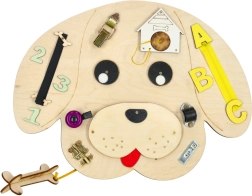 Tablero manipulativo de madera con forma de perro 49 × 37 cm