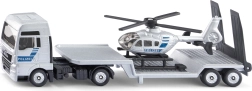 Siku Super camión tractor policial MAN con remolque y helicóptero