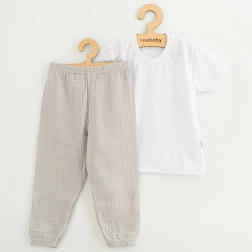 Conjunto infantil de algodón: camiseta y pantalón de muselina New Baby Kindergarten gris claro 110 (4–5 años)