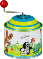 Caja de música con manivela KRTEK, metálica 8 cm