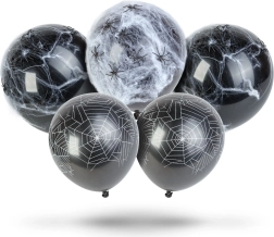 Set de Halloween con globos, telaraña y arañas