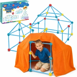 Juego de construcción creativo Woopie para construir un fuerte con tela de tienda, 128 piezas
