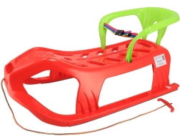 Trineo de plástico con respaldo Baby Mix Snow Star rojo