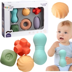 Pelotas y cubos blandos sensoriales para bebés, 6 uds.