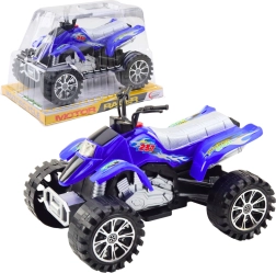 Quad todoterreno infantil con mecanismo de fricción (de cuerda), azul