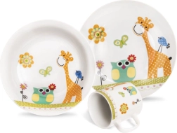 Juego infantil de desayuno de porcelana Jirafa, 3 piezas