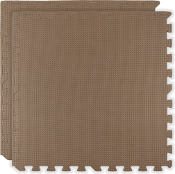 Alfombrilla de espuma HUMBI 120 × 60 cm, rompecabezas de espuma grandes e impermeables, beige oscuro cappuccino, 2 uds