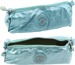 Estuche escolar de un compartimento verde claro