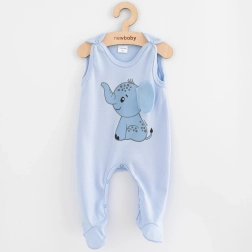 Pelele de algodón infantil New Baby Happy Elephant azul