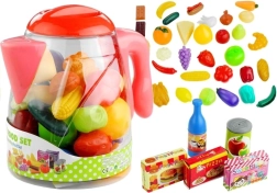 Set infantil de alimentos en jarra, frutas y verduras, 50 piezas