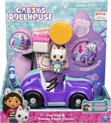 Casa de Muñecas de Gabby: Pandushi Gatito en picnic – set con figura y coche Gatipurr