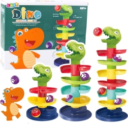 Torre tobogán con bolas y cabeza de dinosaurio