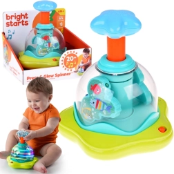 Peonza de juguete colorida con melodías y luces LED