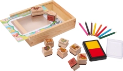 Small Foot juego de sellos de madera Granja