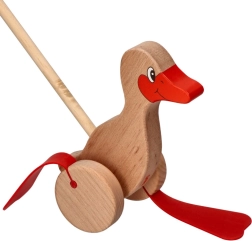 Pato de madera para empujar para niños