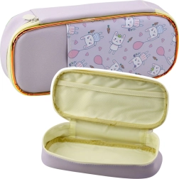 Estuche con conejitos morado 24 cm