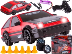 Coche RC de drift Toyota 1:24 2,4 GHz 4WD rojo-negro