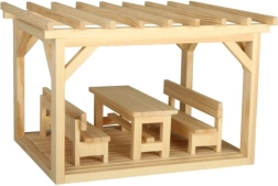Mini pérgola de madera (kit de maqueta)
