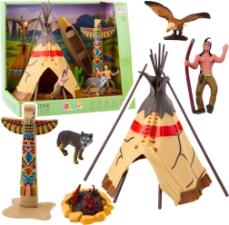 Set indígena con figuritas y tipi