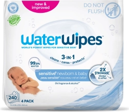 WaterWipes toallitas húmedas Newborn & Baby 3 en 1, 4×60 uds (240 uds)