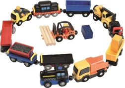 Set de vehículos para tren infantil 3+ con acoplamientos magnéticos, 19 piezas