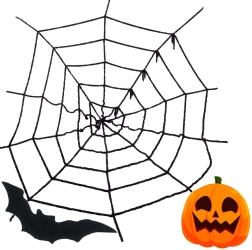 Telaraña negra artificial de Halloween – decoración 90 × 90 cm