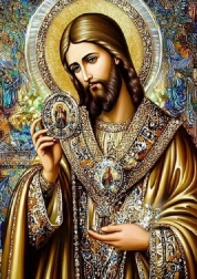 Norimpex pintura de diamantes – icono de Jesús santo 30 × 40 cm