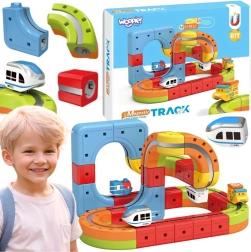 Juego de construcción magnético con tren eléctrico WOOPIE Magic Cube Train, 32 piezas