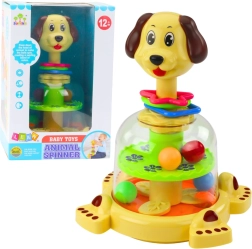 Carrusel de baquelita para bebé con perro y bolitas de colores