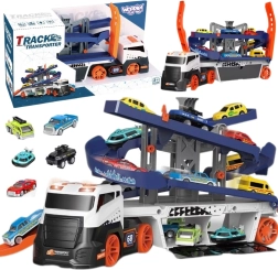 Tractocamión interactivo y pista de coches con luces y sonidos WOOPIE