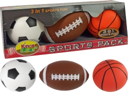 Set de pelotas deportivas blandas 3 en 1: fútbol, baloncesto y béisbol