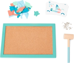 Tablero de clavado con martillito y clavos para niños