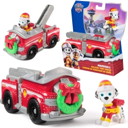 Paw Patrol camión de bomberos navideño con figura de Marshall