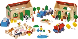 Granja de madera My Farm – set de juego de 71 piezas