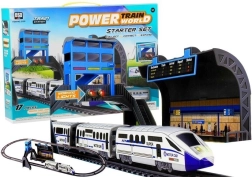 Set de tren a pilas con estación, 244 cm