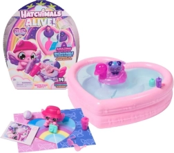 Hatchimals fiesta en la piscina arcoíris neón de animalitos – piscina con forma de corazón y 2 huevos