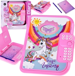 Diario secreto interactivo con código 2 en 1 unicornio mágico