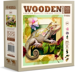 Puzle de madera camaleón y flores 505 piezas WOODEN CITY