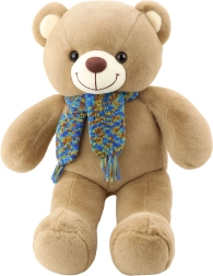 Osito de peluche marrón con bufanda de colores 55 cm