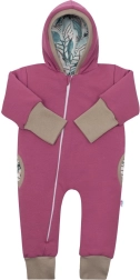 Mono de primavera acolchado con capucha New Baby Spring rosa-violeta