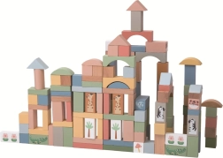 Bloques de madera pastel Safari 120 uds